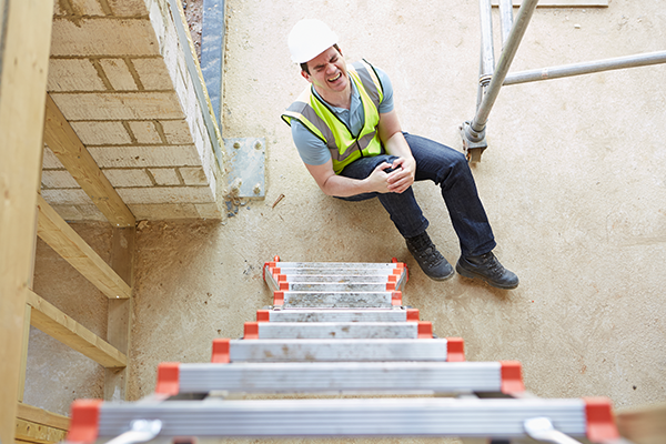 Construction Worker Falling Off Ladder