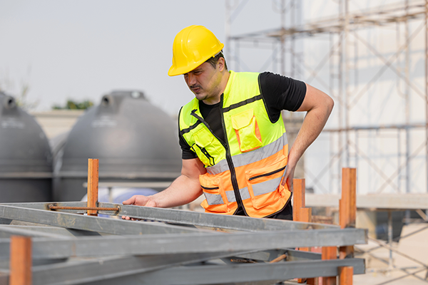 Construction worker in safety vest